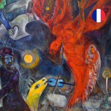 Marc Chagall,L'Âne rouge dans le ciel (Donkey in the red sky) (1965)